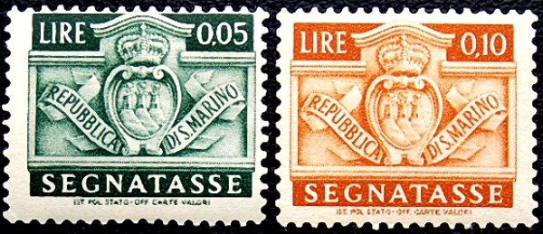Сан Марино 1945 год . Доплатные марки .